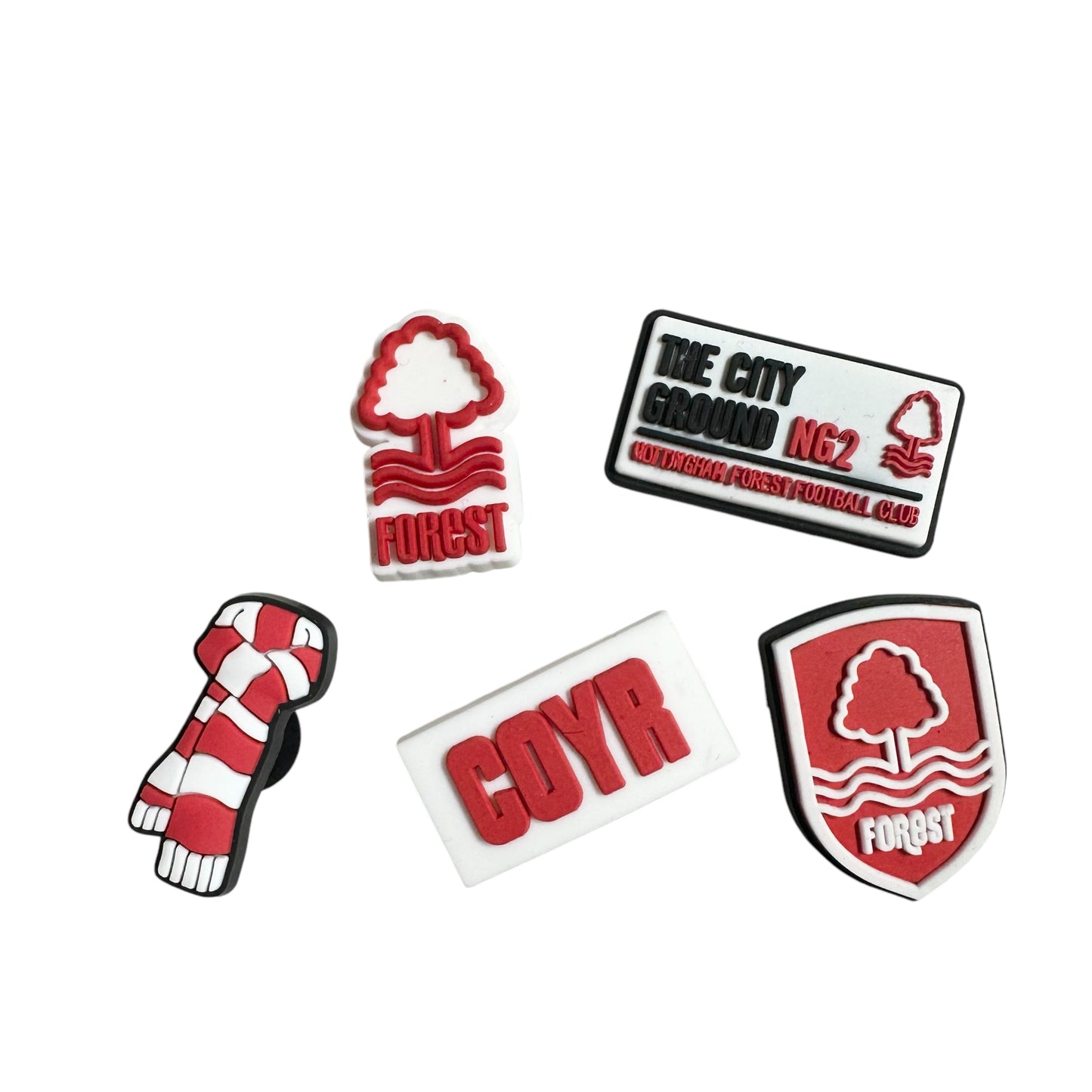 Football Croc Charms - Gift Sign Badge Scarf Banner