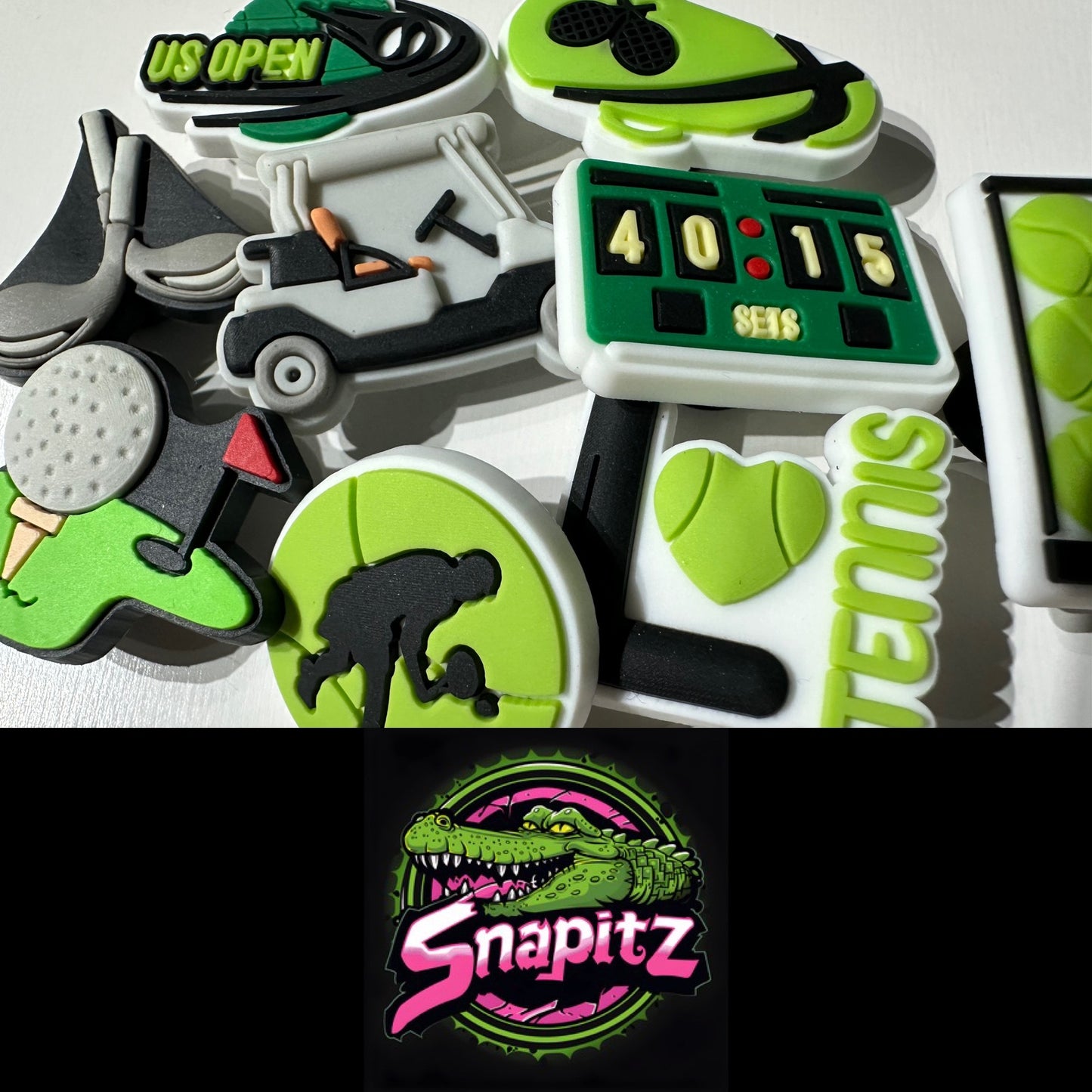 Golf & Tennis Croc Charms | Sports-Themed Shoe Accessories