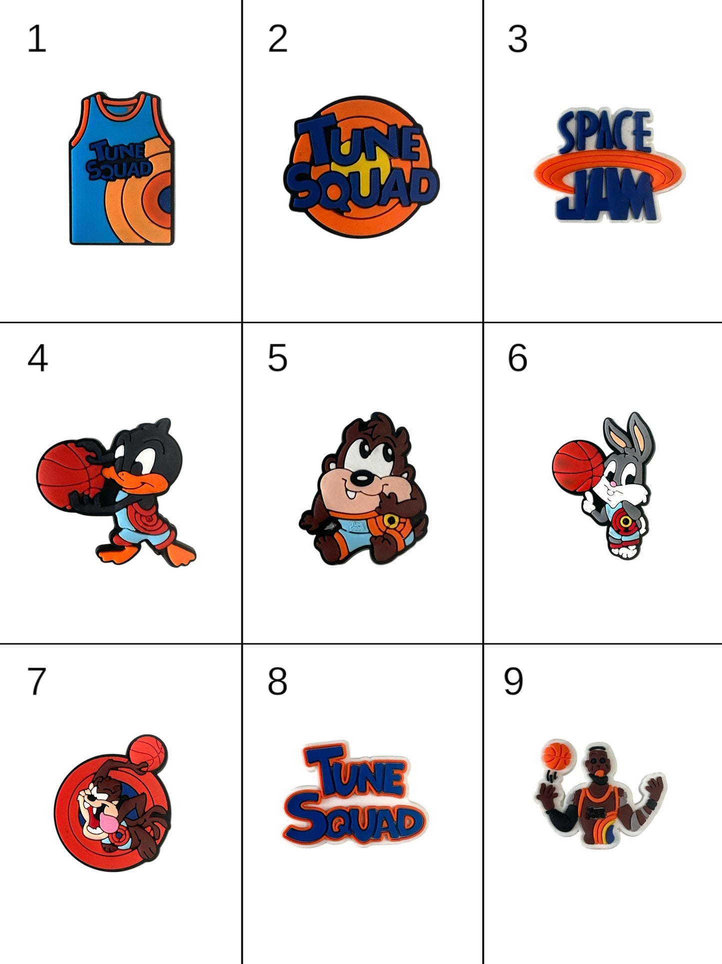 Cartoon TV Space Basketball Croc Charms