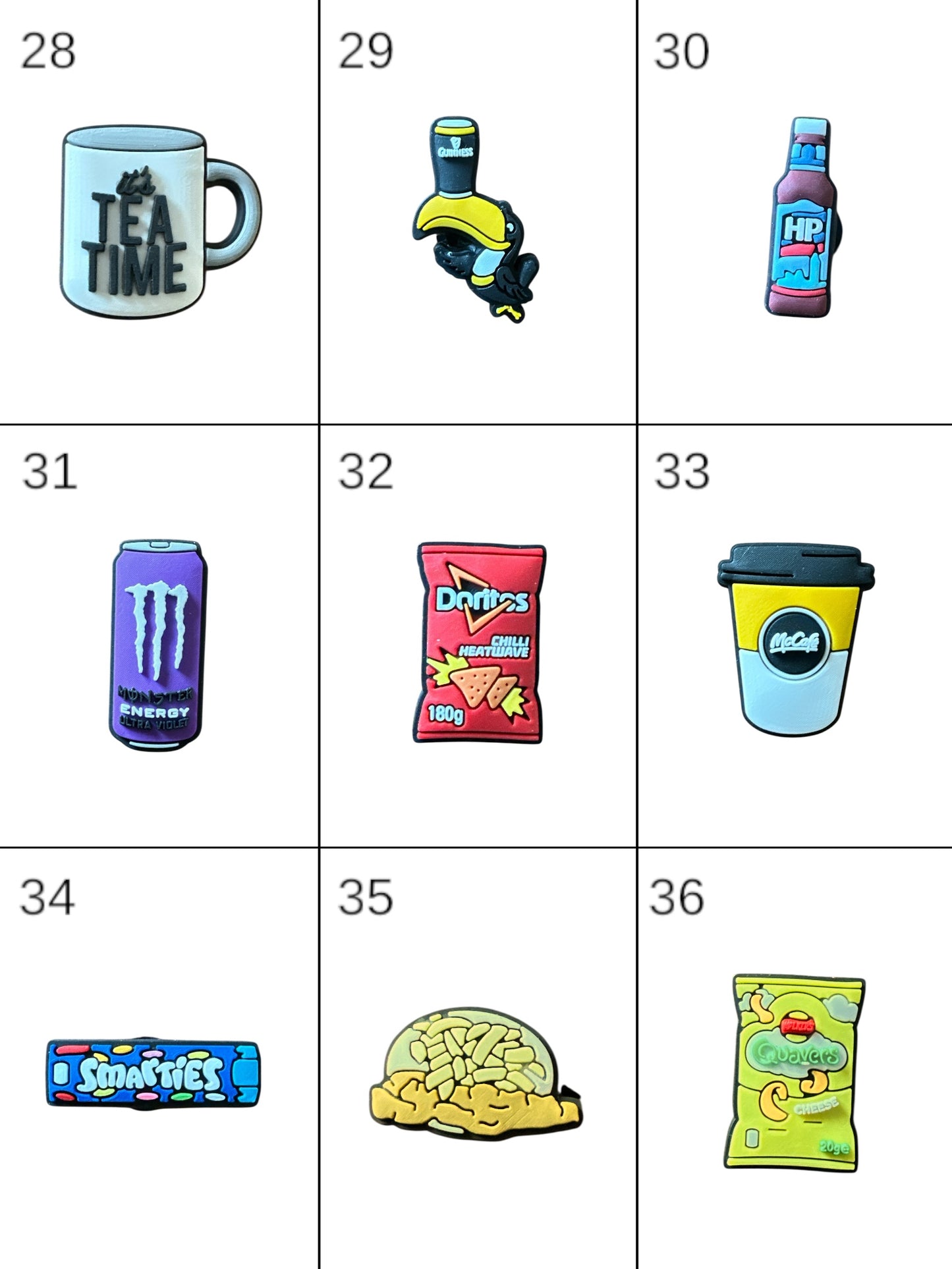 Food Snack Drinks UK Style Theme Croc Charms